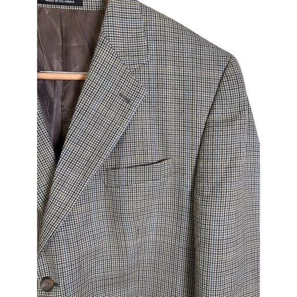 Lauren Ralph Lauren Men Houndstooth Plaid Blazer Lined Silk Blend Sport Coat 46R - Picture 9 of 15